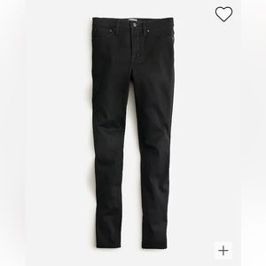 J Crew 10" highest-rise toothpick jean in true black